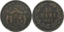 World Coins - Romania, Carol I, 10 Bani, 1867, Heaton, Copper, , KM:4