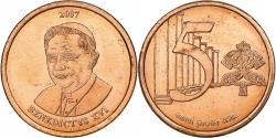 World Coins - Vatican, Token, 5 C, Essai-Trial Benoit XVI, 2007, Copper Plated Steel,