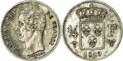 World Coins - Coin, France, Charles X, 1/4 Franc, 1829, Lille, , Silver, KM:722.12