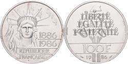 World Coins - France, 100 Francs, Statue de la Liberté, 1986, Paris, Piedfort, Silver