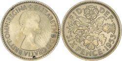 World Coins - Coin, Great Britain, Elizabeth II, 6 Pence, 1953, , Copper-nickel