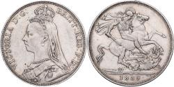 World Coins - Great Britain, Victoria, Crown, 1889, London, Silver,