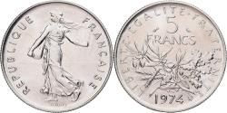 World Coins - Coin, France, Semeuse, 5 Francs, 1974, Paris, série FDC, , Nickel Clad
