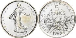 World Coins - France, Semeuse, 5 Francs, 1969, Paris, , Silver, KM:926, Gadoury:770