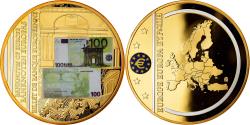 World Coins - France, Medal, Billet de Banque Européenne, 100 Euro, , Copper Gilt