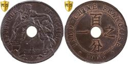 World Coins - French Indochina, 1 Centième, 1906, Paris, Bronze, PCGS, , Lecompte:60