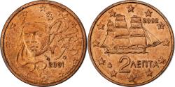 World Coins - France, 2 Euro Cent, error mule / hybrid 2 cent Greece observe, 2001, Paris