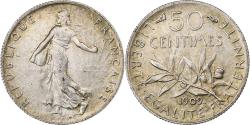 World Coins - France, 50 Centimes, Semeuse, 1909, Paris, Silver, , Gadoury:420