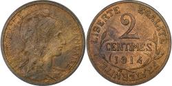 World Coins - France, 2 Centimes, 1914, Bronze,