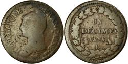World Coins - Coin, France, Dupré, Decime, 1796, Lyon, , Bronze, KM:645.5