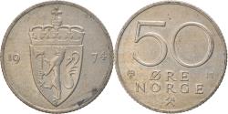 World Coins - Coin, Norway, Olav V, 50 Öre, 1974, Budapest, , Copper-nickel, KM:418