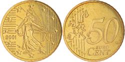 World Coins - France, 50 Euro Cent, 2001, Paris, BU, , Brass, KM:1287