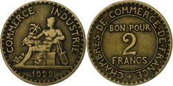 World Coins - France, 2 Francs, Chambre de commerce, 1922, Paris, Aluminum-Bronze,