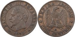 World Coins - France, Napoleon III, 5 Centimes, 1854, Strasbourg, Bronze,