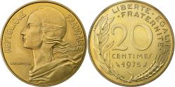 World Coins - France, 20 Centimes, Marianne, 1975, Paris, Aluminum-Bronze,