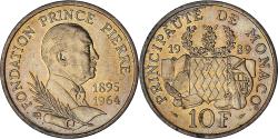 World Coins - Monaco, Rainier III, 10 Francs, 1989, , Nickel-Aluminum-Bronze, KM:162
