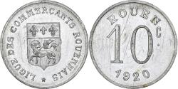 World Coins - France, Ligue des commerçants rouennais, 10 Centimes, 1920,