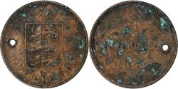 World Coins - Guernsey, 4 Doubles, 1864, Birmingham, Copper,