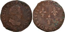 World Coins - Coin, France, Louis XIII, Double Tournois, 1613, Aix-en-Provence,