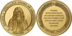 World Coins - France, Medal, Molière, Gold plated silver, L'Histoire de France,