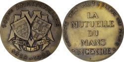 World Coins - France, Medal, Insurance, Mutuelle du Mans Incendie, 140 Ans, 1968,
