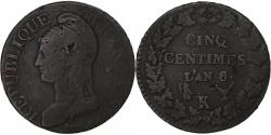 World Coins - France, 5 Centimes, Dupré, An 8/7, Bordeaux, Copper, , Gadoury:126a