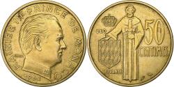 World Coins - Monaco, Rainier III, 50 Centimes, 1962, Aluminum-Bronze,