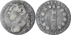 World Coins - France, Louis XVI, 12 deniers françois, 1793 / AN 5, Paris, Léopard