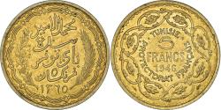 World Coins - Coin, Tunisia, Muhammad al-Amin Bey, 5 Francs, 1946, Paris, ESSAI,