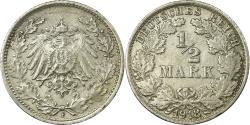 World Coins - Coin, GERMANY - EMPIRE, 1/2 Mark, 1918, Stuttgart, , Silver, KM:17