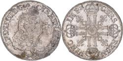 World Coins - Coin, France, Louis XIV, Écu aux 8 L, Ecu, 1690, Rennes, Flan fissuré