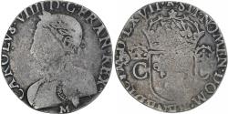 World Coins - France, Charles IX, Teston, 1567, Toulouse, 2nd type, Silver,