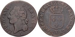 World Coins - France, Louis XVI, 1/2 Sol, 1/2 Sol ou 1/2 sou, 1784, Nantes, Rare, Copper