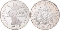 World Coins - Coin, France, Semeuse, 5 Francs, 2001, Paris, BE, tranche relief,