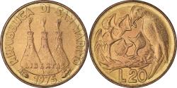 World Coins - Coin, San Marino, 20 Lire, 1975, Rome, , Aluminum-Bronze, KM:44