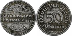 World Coins - Germany, 50 Pfennig, 1921, Hambourg, Aluminum,