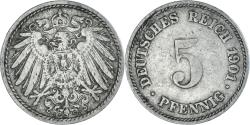World Coins - Coin, GERMANY - EMPIRE, Wilhelm II, 5 Pfennig, 1901, Hambourg,