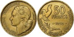 World Coins - France, 50 Francs, Guiraud, 1950, Paris, Cupro-Aluminium,