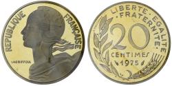 World Coins - France, 20 Centimes, Marianne, 1975, MDP, Piéfort, Copper-nickel Aluminium