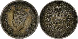 World Coins - INDIA-BRITISH, George VI, 1/2 Rupee, 1945, Bombay, , Silver, KM:552