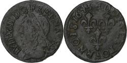 World Coins - France, Louis XIII, Double Tournois, 1643, La Rochelle, Copper,