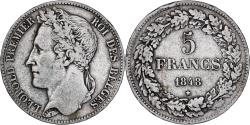 World Coins - Belgium, Leopold I, 5 Francs, 5 Frank, 1848, Silver, , KM:3.2
