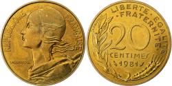 World Coins - France, 20 Centimes, Marianne, 1981, MDP, FDC, Aluminum-Bronze,