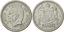 World Coins - Monaco, Louis II, 2 Francs, Undated (1943), Poissy, , Aluminum, KM:121