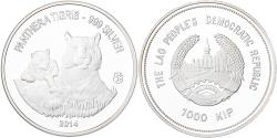 World Coins - Laos, 1000 Kip, Panthera Tigris, 2014, F15, Silver,