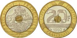 World Coins - France, Mont Saint Michel, 20 Francs, 1992, Paris, , Tri-Metallic
