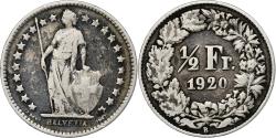 World Coins - Switzerland, 1/2 Franc, 1920, Bern, Silver, , KM:23