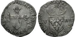 World Coins - Coin, France, Henri III, 1/8 Ecu, 1586, Rennes, , Silver, Sombart:4664