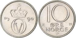 World Coins - Norway, 10 Öre, 1990