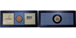 World Coins - France, Medal + stamp, Concorde, Premier vol commercial Paris-Rio de Janeiro